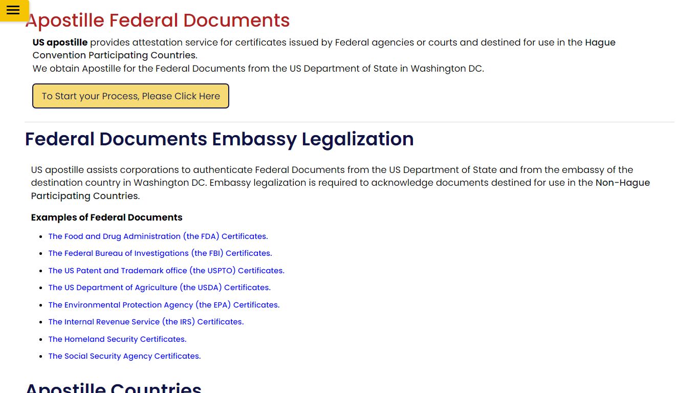 Federal Documents Apostille | Document Services | US Apostille