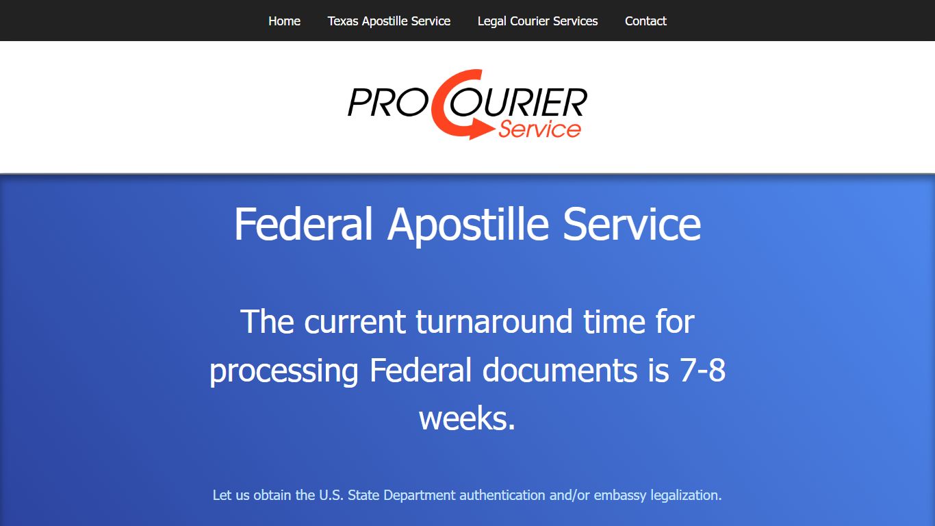 Federal Apostille - US Department of State Apostille - AustinProCourier.com